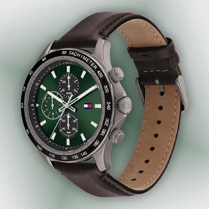 Tommy Hilfiger Miles Chronograph Leather Men's Watch- 1792017